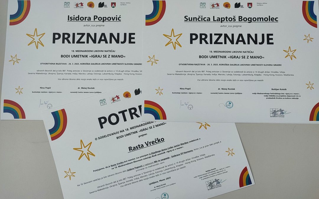 PRIZNANJE ZA SODELOVANJE NA 18.MEDNARODNEM NATEČAJU
